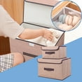 thumbnail image 2 of Panxico Boîte de Rangement Textile Maison Pliable Vêtements Divers Boîte de Rangement Portable avec Couvercle Boîte de Rangement Pliable, 2 of 7