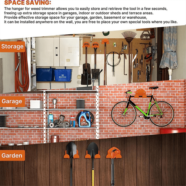 Garage Storage Garage Organizer Trimmer Rack Tool Hanger for Grass Trimmer Hedge Trimmer Garage Wall Walmart