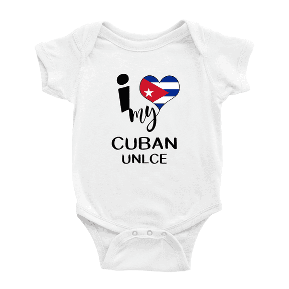 I Heart My Cuban Unlce Cuba Love Flag Cute Baby Clothes Unisex (White, 0-3 Months)