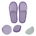 thumbnail image 3 of Unique Bargains 1 Pair Disposable Slippers Foldable Open-Toed Linen Slippers Hotel Slippers for Family Purple, 3 of 5