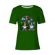 thumbnail image 3 of Tops de Ajuste Suelto para las Mujeres Sudadera Casual Impresa Manga Corta Cuello Redondo Superior, Poliéster, 3 of 6