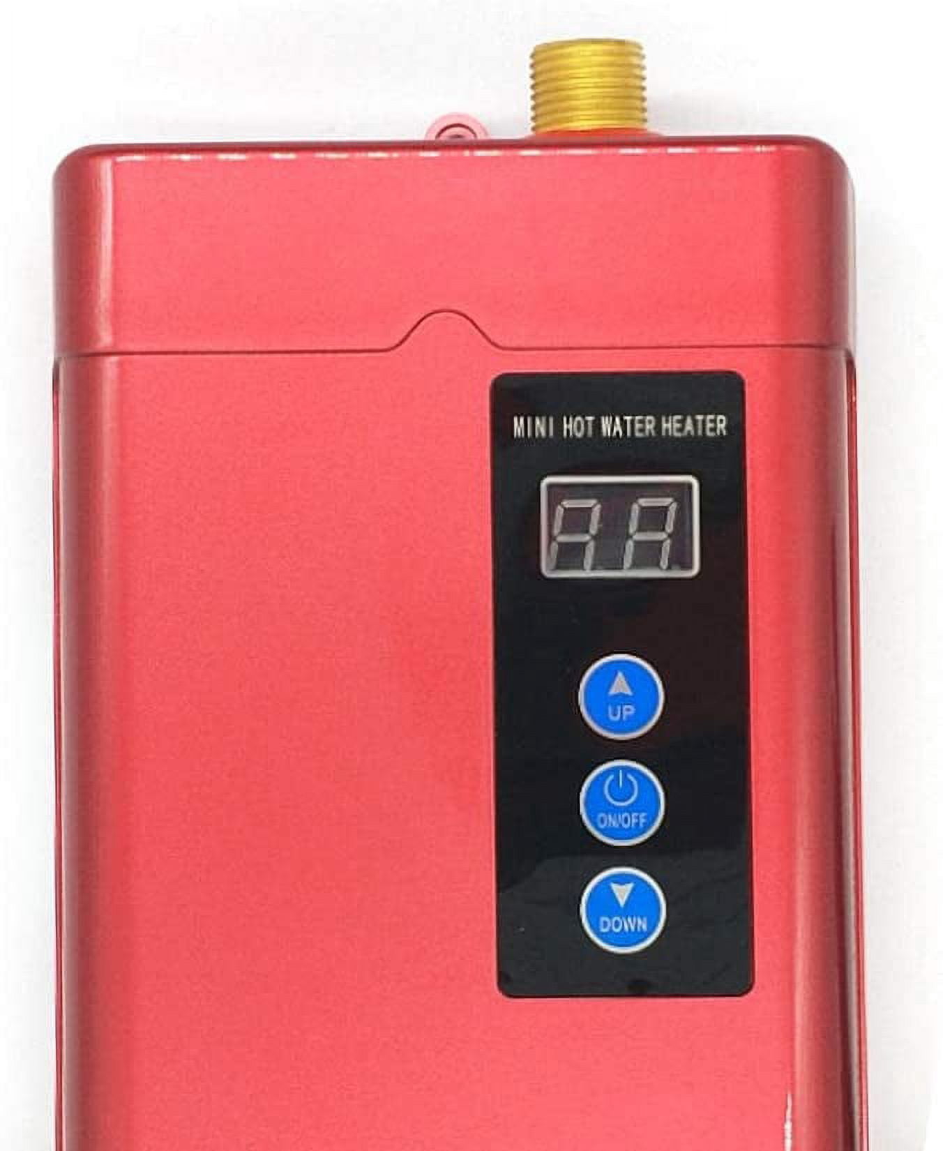 DENEST 3000W Tankless Electric Water Heater, Red/Black