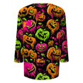 thumbnail image 6 of Halloween Tshirts for Women 3/4 Sleeve Tops Funny Graphic Tees Fall V Neck Loose Fit Party Halloween T-Shirts, 6 of 6
