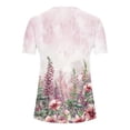 thumbnail image 6 of Frostluinai Boho Tops for Women Hide Belly Shirts Button V Neck Short Sleeve Shirts Casual Pleated Floral T Shirts Gifts for Women, 6 of 6