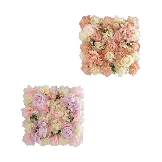2 paneles de flores artificiales rosas para decoración del hogar y bodas Rosa champán claro