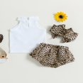 thumbnail image 4 of PENGXIANG Baby Girls Summer Outfit Leopard Print Heart Sleeveless Rib Knit Tank Tops Bow Ruffles Shorts Headband 3Pcs Clothes Set 6-9 Months, 4 of 8