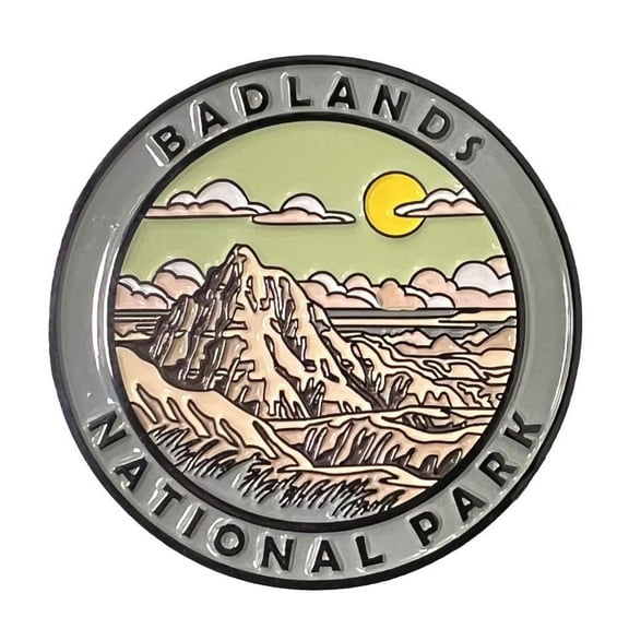 Badlands National Park Collectible Magnet - Enamel Finish, 52mm