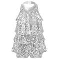 thumbnail image 3 of Hansber Kids Girls Sequins Modern Jazz Latin Ballet Dance Leotard Dress Stage Performance Dancewear Silver 14, 3 of 7