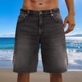 thumbnail image 3 of FRSASU Men's Baggy Jean Shorts Mid Waist Vintage Denim Shorts Casual Knee Length Slim Fit Denim Short Streetwear Gray, 3 of 7