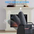 thumbnail image 6 of ZAFLY Rocking Accent Chair, Glider Reading Chair with Footrest, Comfy Corduroy Single Sofa for Living Room/Nursery/Bedroom - Gray, 6 of 8