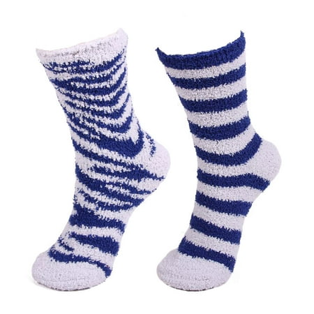 

BambooMN Fuzzy Team Spirit Socks - Grey/Blue - 4 Pairs