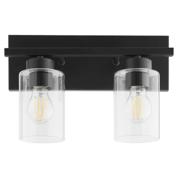 2 Light Bath Vanity-9.5 inches Tall and 14 inches Wide-Matte Black Finish Bailey Street Home 183-Bel-5055092