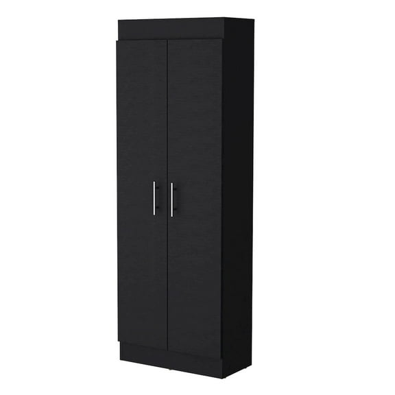 Plethoria Home Black 5-Shelf Storage Pantry Cabinet