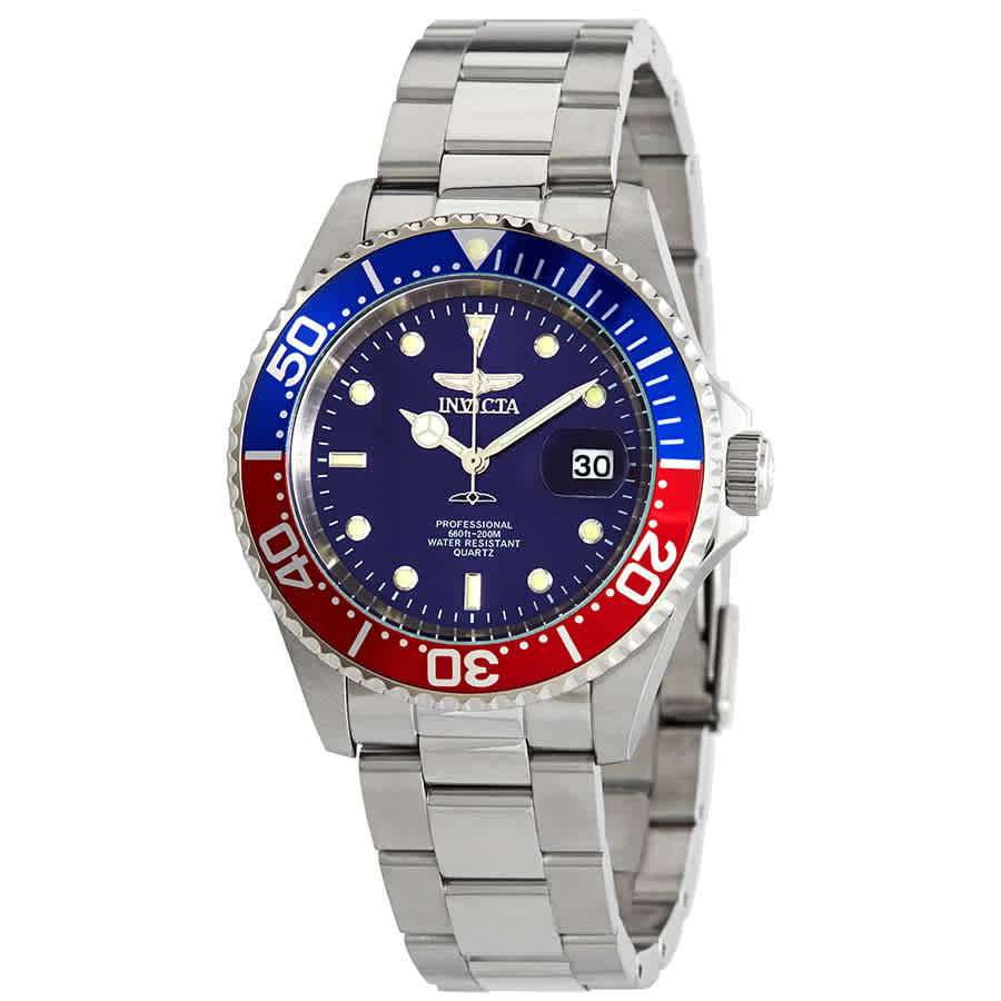 Invicta 24946 Men's Pro Diver Blue Dial Stainless Steel Bracelet Quartz  Dive Watch