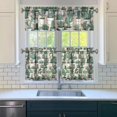 thumbnail image 3 of Kitchen Curtains 24 Inch Short - 3 Panel Set, Rod Pocket Window Curtain with Boho Cactus and Succulent Art, 100% Polyester for Farmhouse, Cafe, Kitchen, Bedroom, Easy Wash, 3 of 6