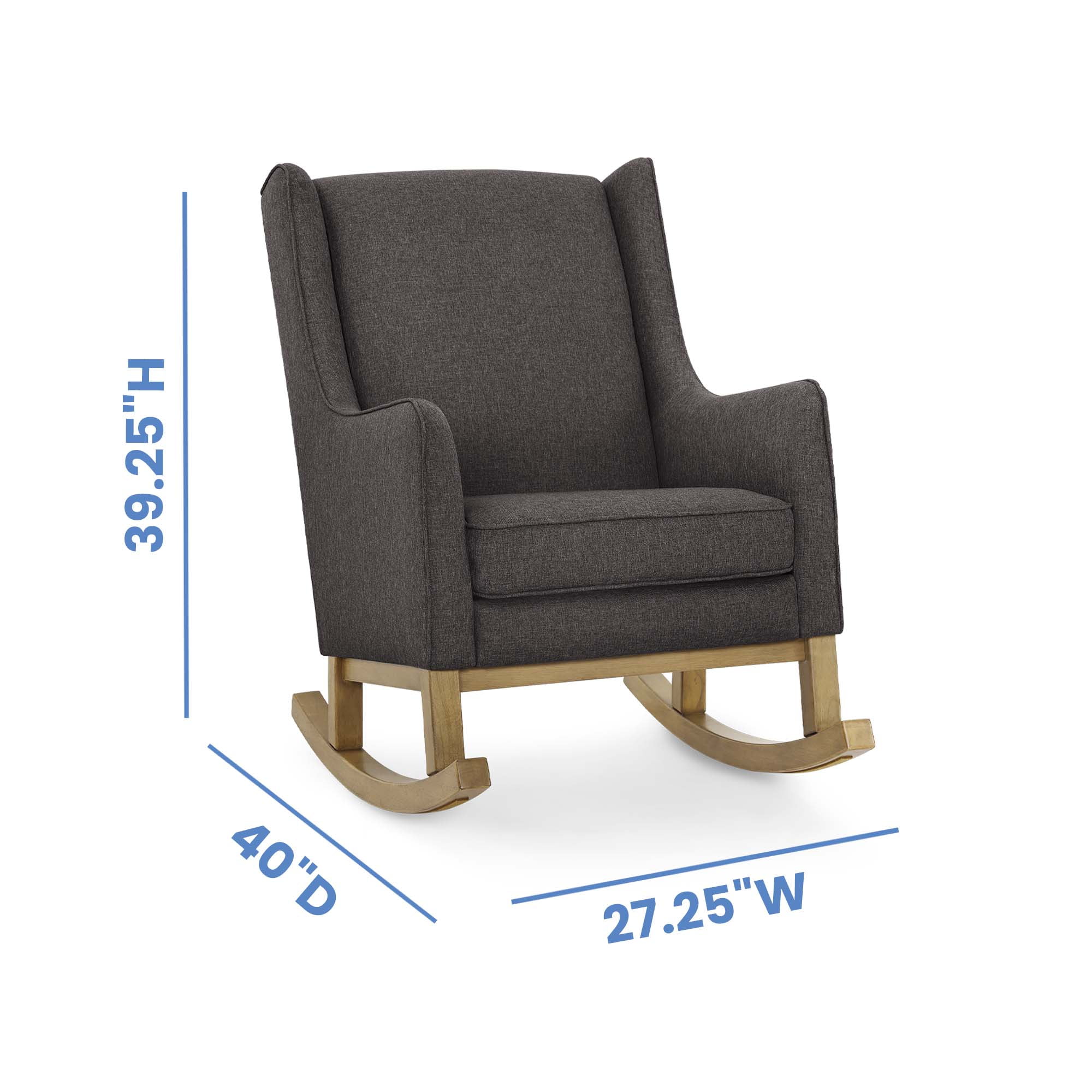 Delta Children Hanover Rocking Chair, Charcoal/Acorn
