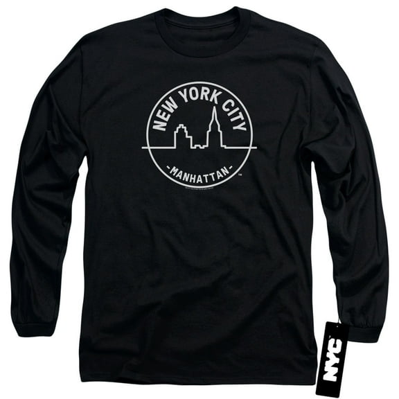 New York City See Nyc Manhattan Long Sleeve Adult 18/1 T-Shirt Black