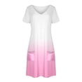thumbnail image 4 of Vestido Corto de Verano Moda Gradiente Corto de Manga en V Cuello Vestido Casual, Poliéster Ligero de Verano, Lavado de Manos, 4 of 7