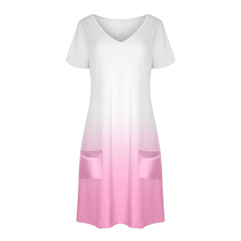 knee length dresses for ladies Fuchsia Tie Dye V Neck Midi Dress
