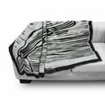 thumbnail image 3 of Whale Soft Flannel Fleece Blanket, Woodcut Style Illustration of a Marine Mammal Vintage Stripy Frame Composition, Cozy Plush for Indoor and Outdoor Use, 50" x 60", Black and White, by Ambesonne, 3 of 6