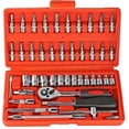 thumbnail image 1 of 46-In-1 Tool Kit & Screwdriver Socket Set | Multi-Purpose Tool Case For Home, Car, Bike Repair | Spanner, Wrench, Goti Pana, Torx, Hand Tool Set, Red | Professional Mechanic, Comfortable, 1 of 5