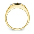thumbnail image 2 of 14K Yellow Gold with Created Sapphire & Diamond Men's Ring Size 10, 2 of 7