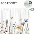 thumbnail image 3 of Vintage Retro Floral Wildflower Kitchen Curtains 27.5W X 39L Inch 2 Panel Rustic Flower Vintage Spring Butterfly Leaves Small Short Cafe Tier Country Window Treatment Drape Bathroom Home Decor, 3 of 4