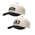 thumbnail image 3 of Helii Matching Couple Hats Mom and Dad Hats Set of 2, Embroidered Est 2026 Baseball Cap for New Parents, Two Tone Cotton Blend Trucker Hat Adjustable Snapback Beige,A, 3 of 5
