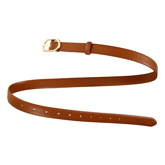NUOLUX 1Pack Belt for Dresses Women Light Brown Pu Adjustable Length for Jeans