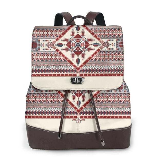 Fotbe Fashion Tatreez Mochila Bolso con Estampado para Mujer, Mochila Antirrobo de Nylon Impermeable, Bolsa Ligera de Hombro