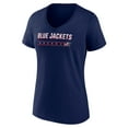 thumbnail image 2 of Women's Fanatics Navy Columbus Blue Jackets V-Neck T-Shirt, 2 of 3