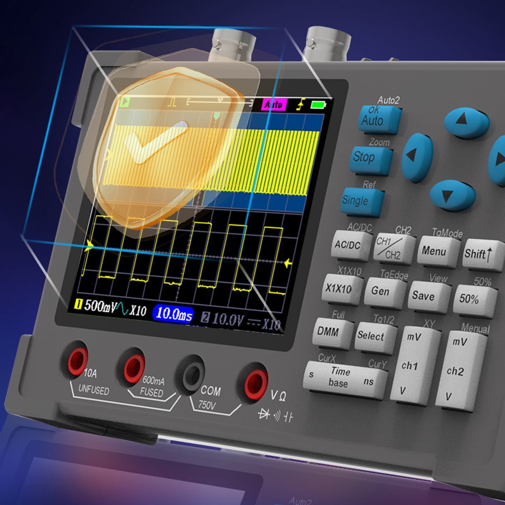 Oscilloscope,Handheld 120mhz 250msa/s Rate Dual Channel Oscillometer With Save Display Oscope Meter 250msa/s Rate Dual Ips Display Oscope Dual Channel Oscillometer 3.2inch Ips Display 3in1