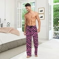 thumbnail image 5 of PISONIC Pink Zebra Print Mens Pajama Pants Lounge Men's Pajama Bottoms Soft Sleep Pants With Pockets Drawstring, 5 of 6