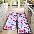 thumbnail image 4 of Kitchen Rugs Sets Of 2,Pink Butterfly Pattern Anti Fatigue Kitchen Mat Rugs Non Slip Washable,Decorative Kitchen Floor Mats for Kitchen,Sink,Laundry,17"x47"+17"x47", 4 of 5