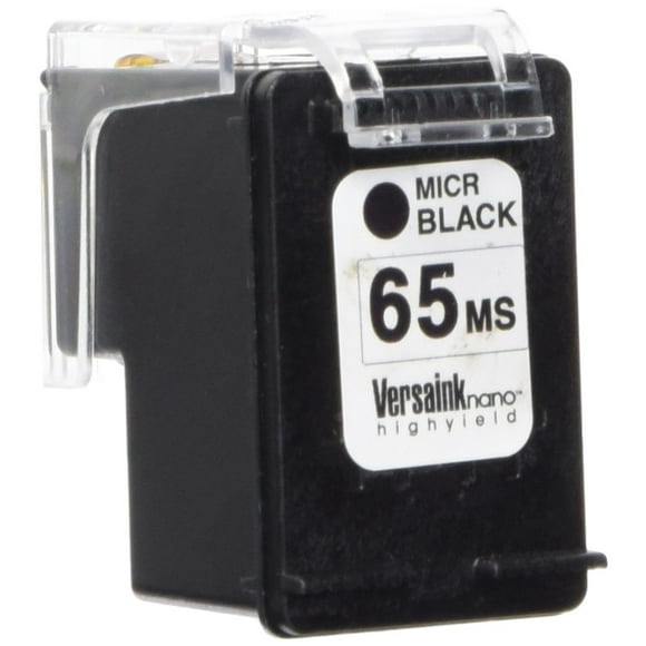 VersaInk-Nano HP 65 MS MICR Black Ink Cartridge for Check Printing, 1