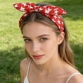 thumbnail image 5 of HuangHuanChen 4th Of July Bow Headband Patriotic Holiday Dress Up Accessories Headbands for Women Wide Knotted Bow Headband for Young Women Hair Accessories Bunny Ears Head Band Red One Size, 5 of 5