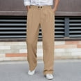 thumbnail image 2 of Men Dress Pant Solid Color Casual Comfortable Flat Front Trousers Business Khaki Pant, 2 of 4