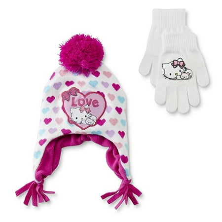 Girls Charmmy kitty hat and gloves