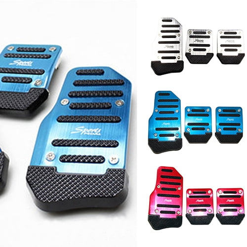 NIBOLOG 3Pcs Non-slip Car Pedals Set - Accelerator Brake Footrests