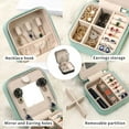 thumbnail image 5 of Jewelry Travel Case with Mirror, Small Travel Jewelry Organizer, Portable Jewelry Box Travel Mini Storage Organizer Portable Display Storage Box For Rings Earrings Necklaces Gifts (Black), 5 of 7