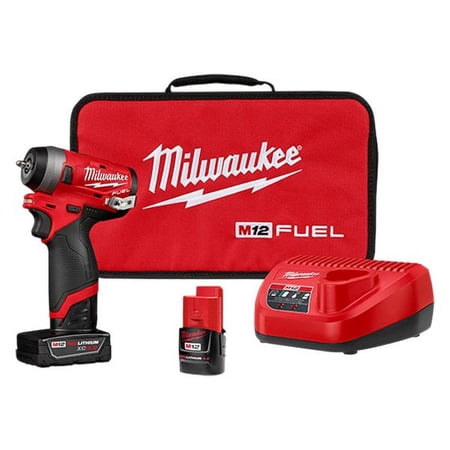 UPC: 0045242521166 | Milwaukee 2552-22 – M12 Fuel 1/4  12V 2.0Ah Li-Ion Cordless Stubby Impact Wrench Kit