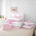 thumbnail image 5 of Erosebridal Dressert Print M Bedding Sets Twin Size,Princess Sweets Intial M Comforter Sets with Sheets,Watercolor Bowknot Candy For Teenagers, Lightweight Bedroom Decorative Reversible,7-Piece, 5 of 6