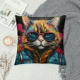 thumbnail image 2 of MDO  Bad boy cat Sunglasses Holding Mug Shot Sign Funny Soft Throw Pillow Covers Cushion Cover Decor for Sofa Couch Bed 18x18 Inch Cat Lover Gifts, Funny Cat Pillow Cover, 2 of 5