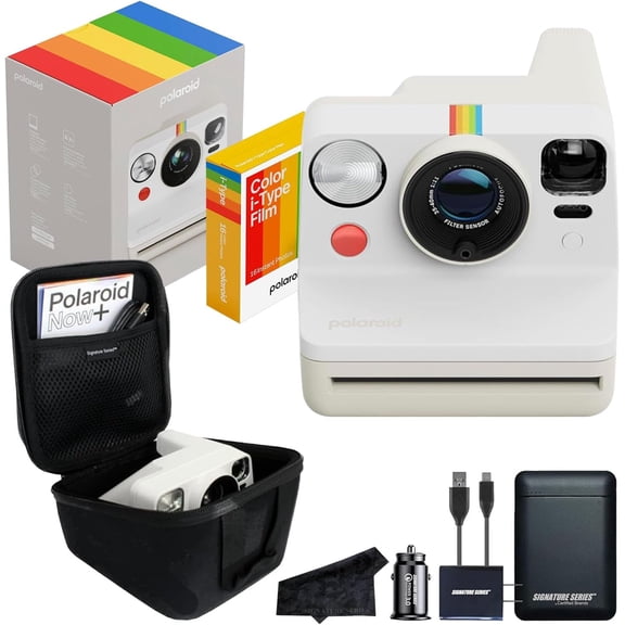 Pre-Owned Polaroid Now Generation 3 Instant Camera (Pebble White) B&W Film Bundle (8 Photos)