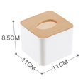 thumbnail image 2 of 2x caja de pañuelos cuadrada con tapa de madera, Mini caja de pañuelos de madera extraíble para el hogar, 2 of 5