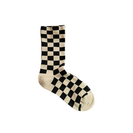 

Amuver Women Men In-tube Socks Soft Elastic Plaid Casual All-season Socks Gift for Adults