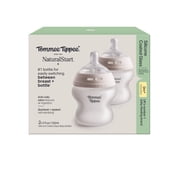 Tommee Tippee Natural Start Silicone Coated Glass Baby Bottles for Feeding from Newborn Up, 5oz, 2 pack