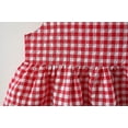 thumbnail image 4 of Glisme Girls Dresses Baby Kids Sleeveless Bow Plaid Print Dress+Hat Set Outfit Red Sundress Size 2-3 Years, 4 of 8