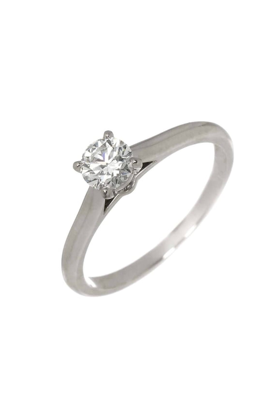 Pre-Owned Cartier Solitaire Diamond Ring, 0.31ct, E VVS1, 3EX, Size 48, Platinum.