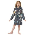thumbnail image 6 of FORMRS Niños Bathrobe Unisex Hooded Robe Soft Plush Pajamas Sleepwear, Size 7-9T, Black Record, 6 of 7